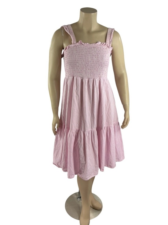 Eloquii Dresses & Skirts - ELOQUII Pink Striped Smocked Midi Sundress Coquette Size 18/20